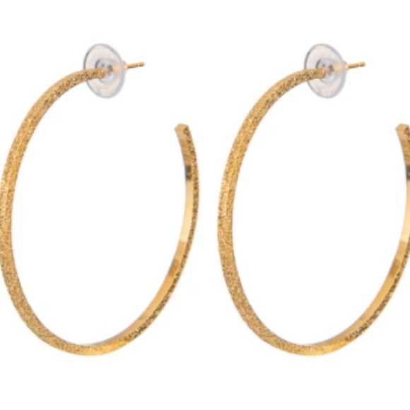 Erin Metallic Hoop Earrings (Gold) - Picture 1 of 2